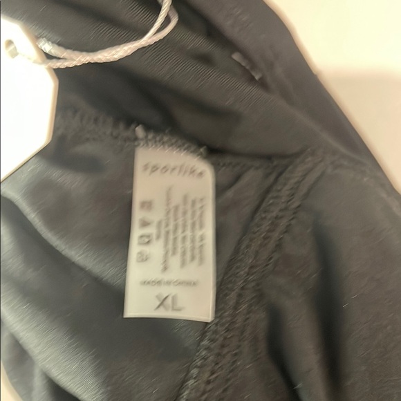 👠 Sporlike Black One-Piece Swimsuit with White Trim - NWT - Picture 10 of 10